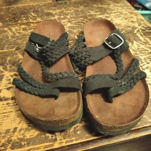 White Mountain Leather + Cork Sandals